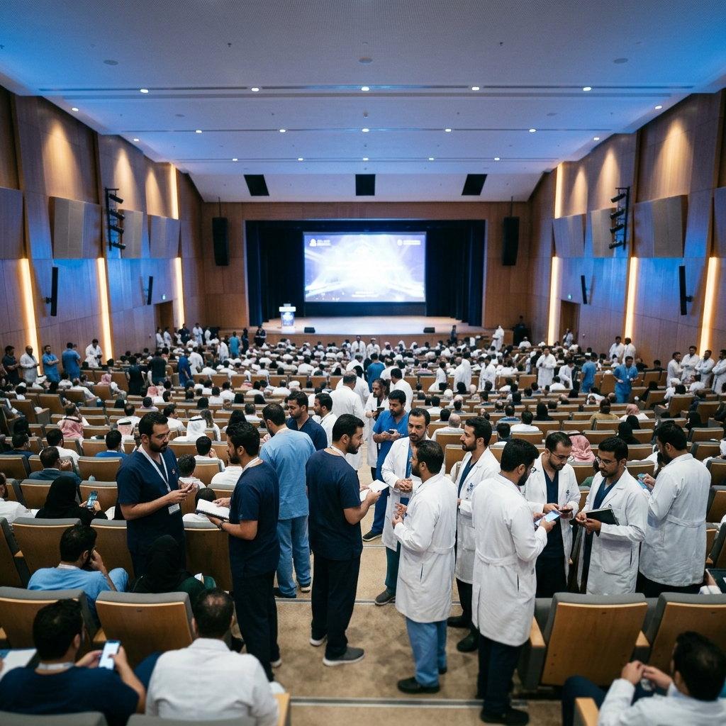 قاعة مؤتمر طبي بالمدينة المنورة أثناء إحدى فعاليات الأكاديمية